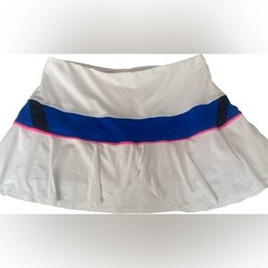 Lucky in Love White and Blue Skort-S white blue pink tiered   Nylon spandex